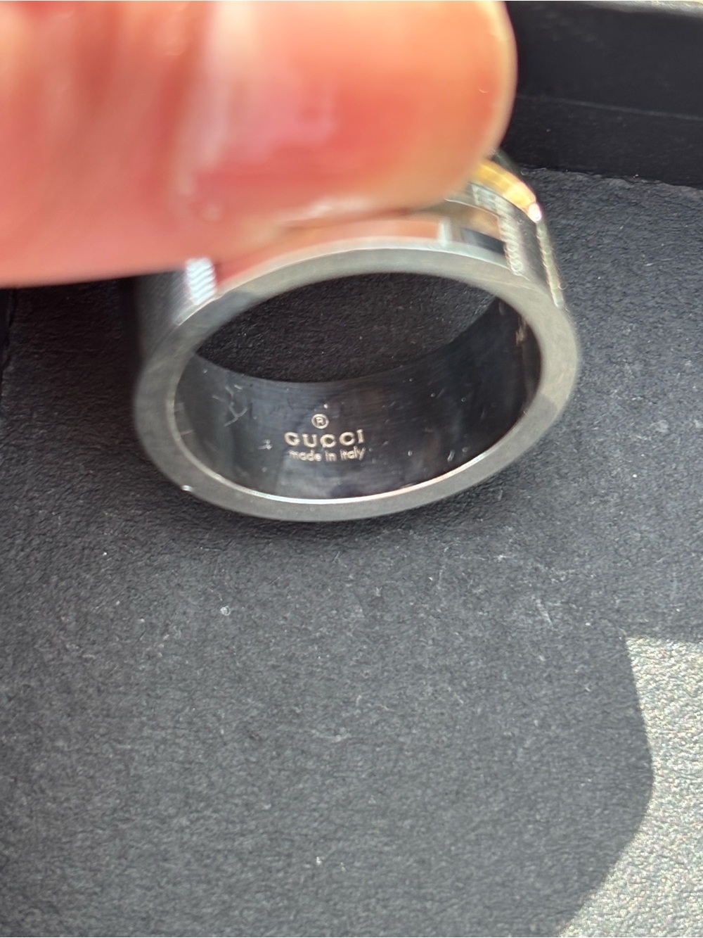 Gucci Silver-(925) Ring with Geometric Cutout (17 Italian or 8 US) - Picture 5 of 12
